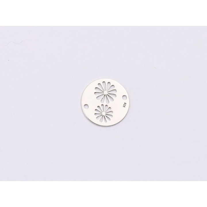 E1394-N-Link banut din argint floare stilizata model 2, 12mm 0.4mm - 1 buc