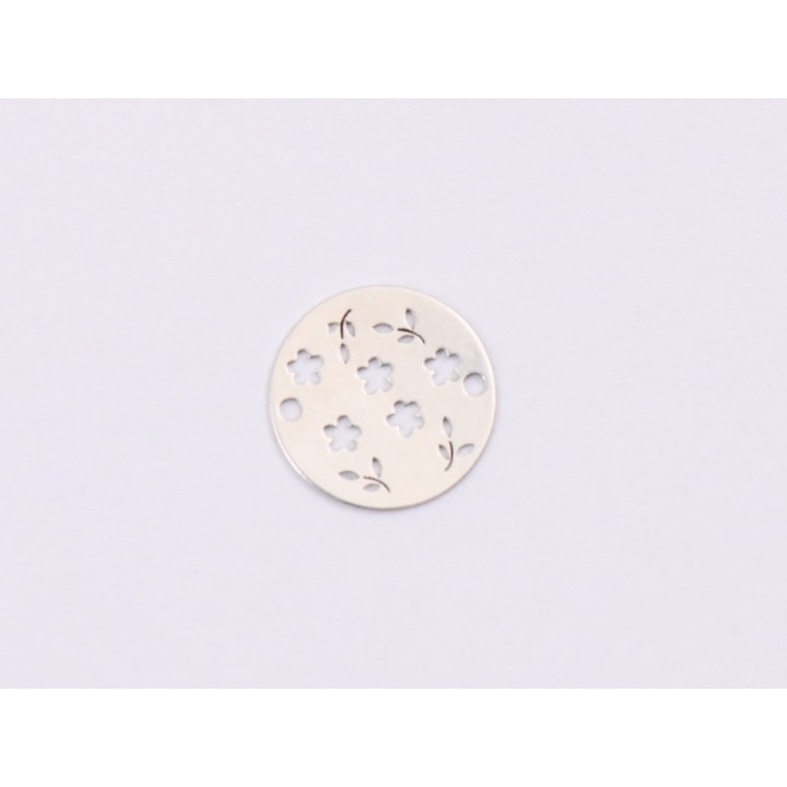E1395-N-Link banut din argint floricele, 12mm 0.4mm - 1 buc