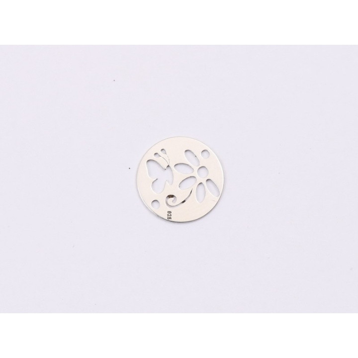E1396-N-Link banut din argint floare si fluture, 12mm 0.4mm - 1 buc