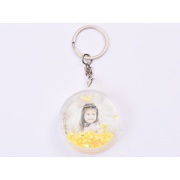 H050-Breloc glob rotund personalizabil cu foto