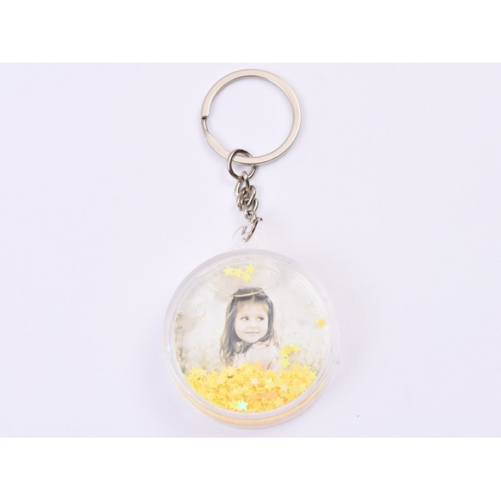 H050-Breloc glob rotund personalizabil cu foto