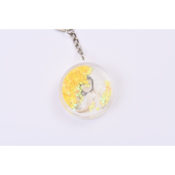 H050-Breloc glob rotund personalizabil cu foto