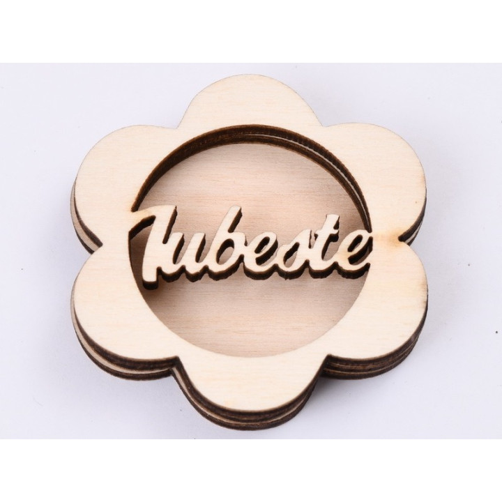 L439-Blank 3 straturi pentru licheni 5*5cm Iubeste   -1 buc