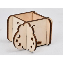 L450-Decupaj cutie lemn buburuza  -1 buc