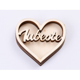L454-Blank inima 3 straturi pentru licheni 4*4.5cm Iubeste   -1 buc
