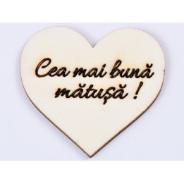 L470-Decupaj inima lemn "Cea mai buna mama"-5cm, 1 buc