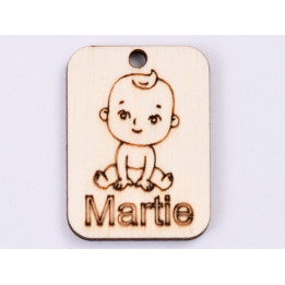 L486-Decupaj lemn 4*3cm Bebe baiat martisor  -1 buc