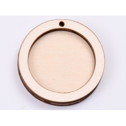 L497-Decupaj cerc lemn doua straturi cu gaura  pt licheni 4 cm