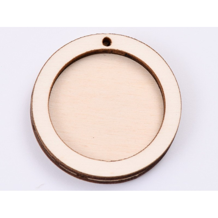L497-Decupaj cerc lemn doua straturi cu gaura  pt licheni 4 cm