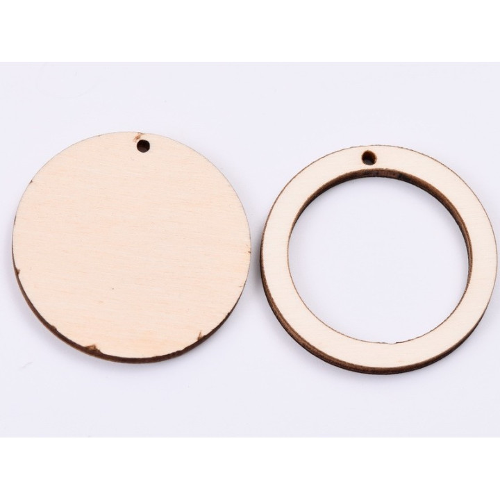 L497-Decupaj cerc lemn doua straturi cu gaura  pt licheni 4 cm