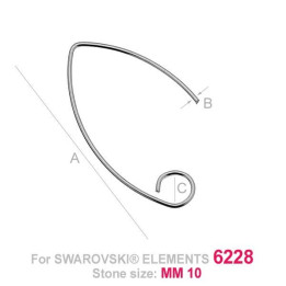 G0771-Baza deschisa cercei 28.5x4.5mm 1 buc - bijuterii personalizate din argint | simoshop