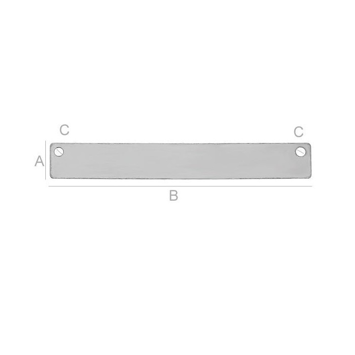 Pandant din argint placuta personalizabila 35x5mm 0.50mm G0781 N