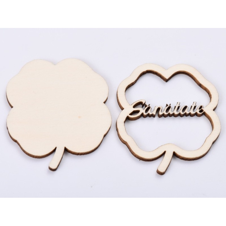 L534-Decupaj trifoi Sanatate doua straturi pt licheni 5.5x5cm