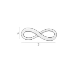 G0792-G-Charm link infinit din argint 16x6mm 1 bucata - bijuterii personalizate din argint | simoshop