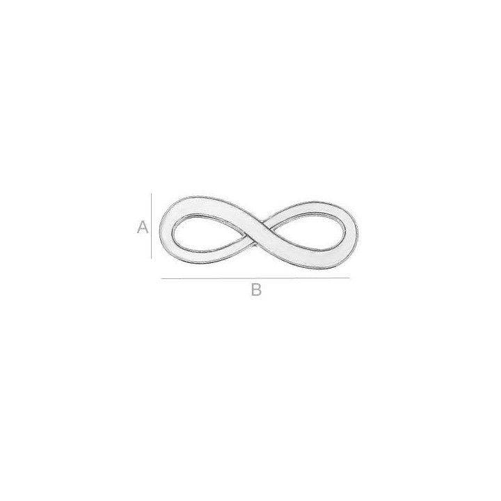 G0792-G-Charm link infinit din argint 16x6mm 1 bucata - bijuterii personalizate din argint | simoshop