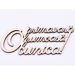L576-Text din lemn "O primavara frumoasa Bunica"  12x4.2cm