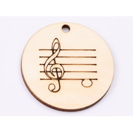 L590-Decoratiune Cerc Cheia Sol din lemn cu gaura 5cm   -1 buc