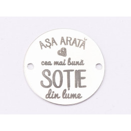 E1413 GS Link rotund argint 925 "Primavara frumoasa" 16.5mm 1 buc