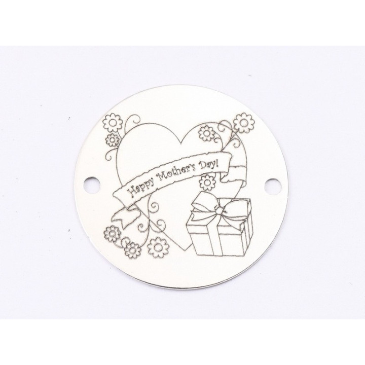 E1417 GS Link rotund argint 925 " Mother`s Day" 16.5mm 1 buc