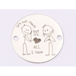 E1431 GS-Link rotund argint 925 "All I have" 16.5mm 1 buc