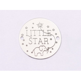 E1437 GS - Link rotund argint 925 "Little star" 16.5mm 1 buc