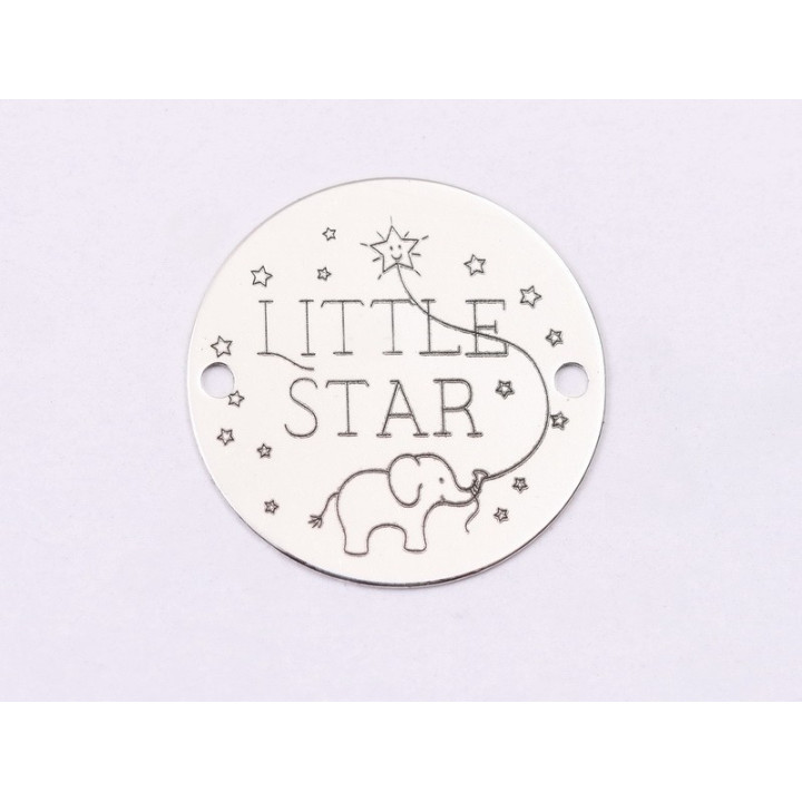 E1437 GS - Link rotund argint 925 "Little star" 16.5mm 1 buc