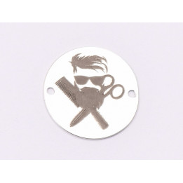 E1460 GS - Link rotund argint 925 "Barber" 16.5mm 1 buc