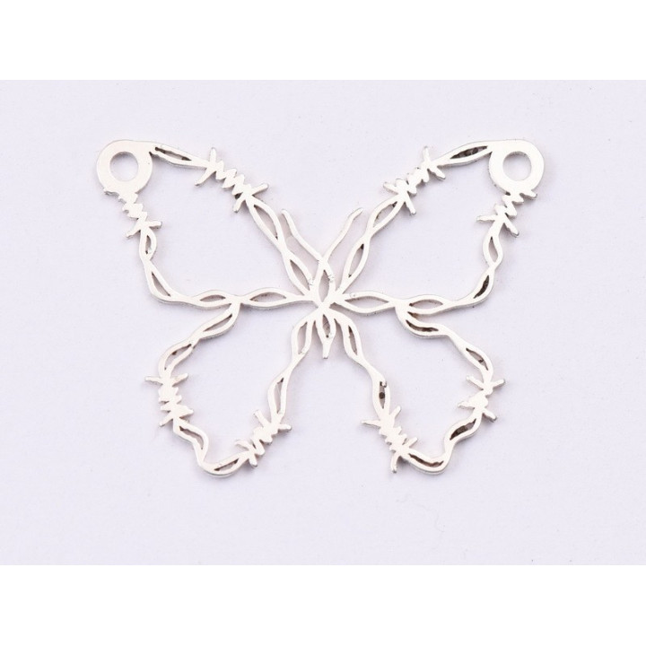 E1481 N - Pandant argint 925 Fluture,  23x17.5mm- 1 buc