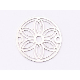 E1487 N - Link argint 925 Floare filigranata model 4, 14mm- 1 buc