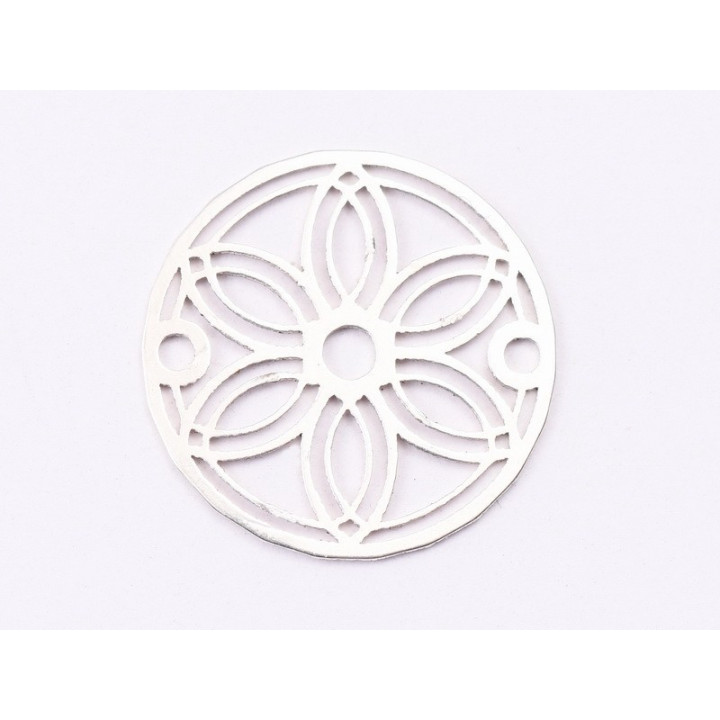 E1487 N - Link argint 925 Floare filigranata model 4, 14mm- 1 buc
