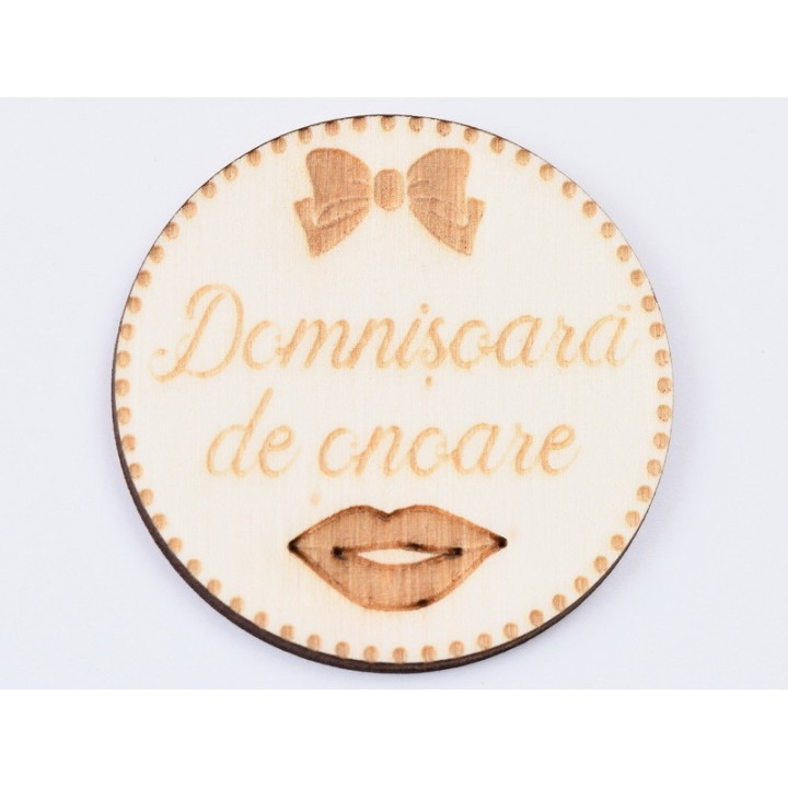 L617-Insigna lemn pentru evenimente "Tatal Mirelui" 5cm 1 buc