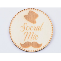 L621-Insigna lemn pentru evenimente "Nasul Miresei" 5cm 1 buc