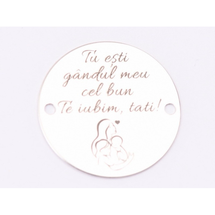 E1518 GS Link argint "Nasii nostri" 16.5mm 0.3mm 1 buc