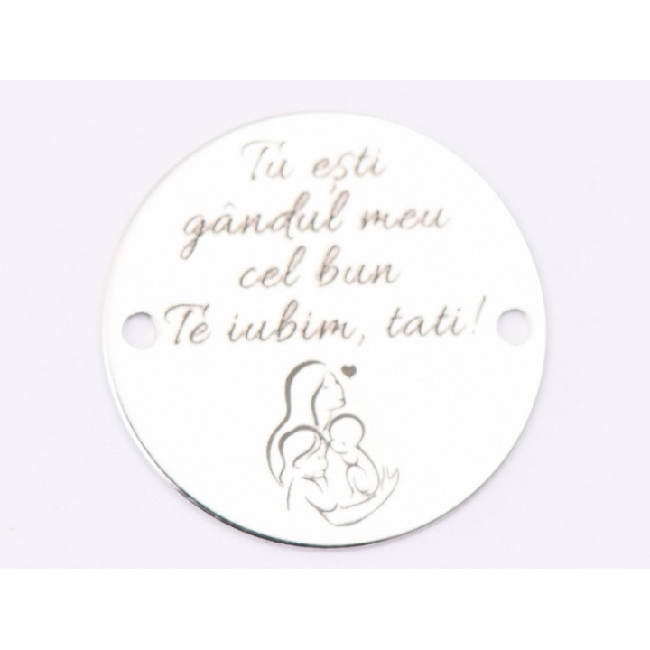 E1518 GS Link argint "Nasii nostri" 16.5mm 0.3mm 1 buc
