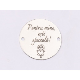 E1524 GS Link argint "Pentru mine, esti speciala!"  16.5mm, 0.3mm 1 buc