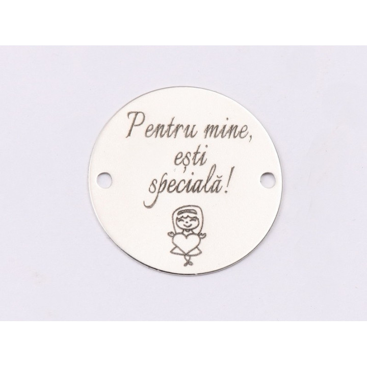 E1524 GS Link argint "Pentru mine, esti speciala!"  16.5mm, 0.3mm 1 buc