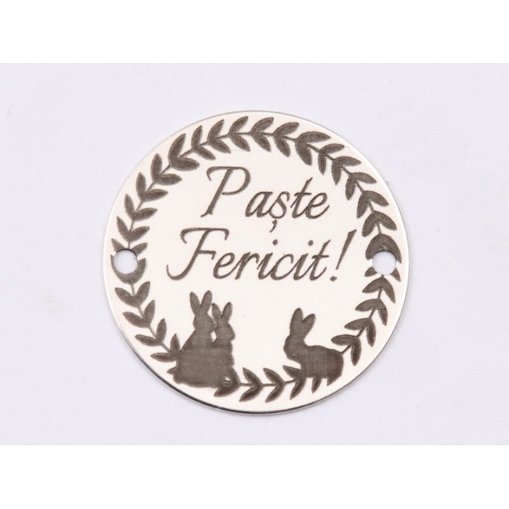 E1525 GS Link argint "Paste fericit!"  16.5mm, 0.3mm 1 buc