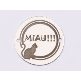 E1527 GS Link argint "MIAU!!!"  16.5mm, 0.3mm 1 buc