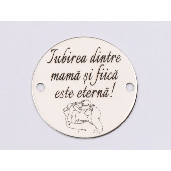 E1528 GS Link argint "Iubire eterna!"  16.5mm, 0.3mm 1 buc