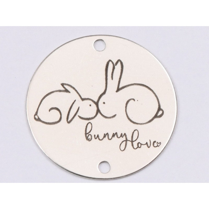 E1529 GS Link argint "Bunny love"  16.5mm, 0.3mm 1 buc