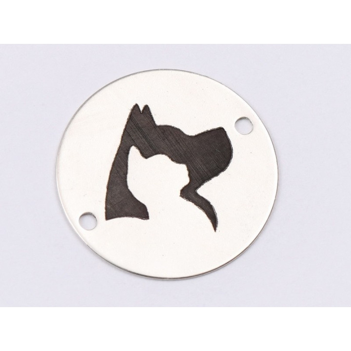 E1530 GS Link argint "Paste Fericit"  16.5mm, 0.3mm 1 buc