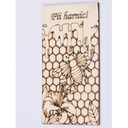 L650 - Placuta lemn pentru stimularea  creativitatii "Albinuta harnica-model 1" 10x15cm- 1 buc