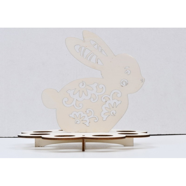 L657 -Decupaj suport oua rosii in forma de iepuras 24x19 cm- 1 buc