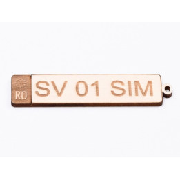 L670-Decoratiune din lemn nr inmatriculare - 9x2 cm- 1 buc