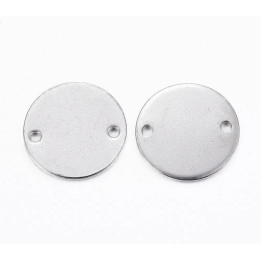 C013-Banut rotund cu doua gauri din INOX 16mm-1buc