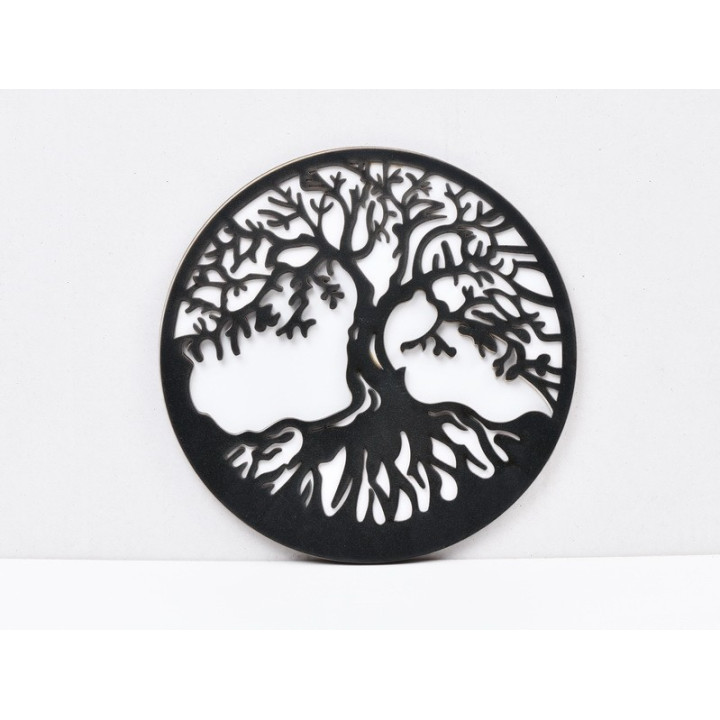 L705-Copacul vietii din MDF in 3 straturi negru-alb 20 cm - 1 buc
