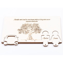 L712-Suport chei personalizabil cu brelocuri detasabile 24x15cm - 1 buc