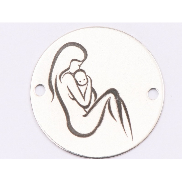 E1548 GS Link argint "Mom holding baby"  16.5mm, 0.3mm 1 buc