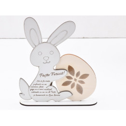 L719-Decoratiune "Iepuras cu ou" 17x20cm  - 1 buc