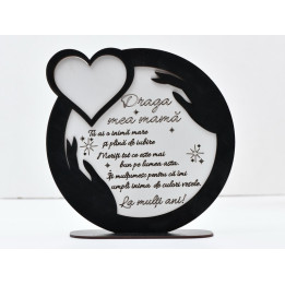 L722-Decoratiune MDF "Draga mama" 20x20cm  - 1 buc